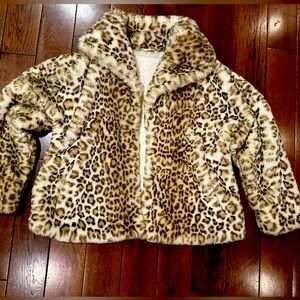 Mona Lisa Faux Fur Coat (Large) Leopard print